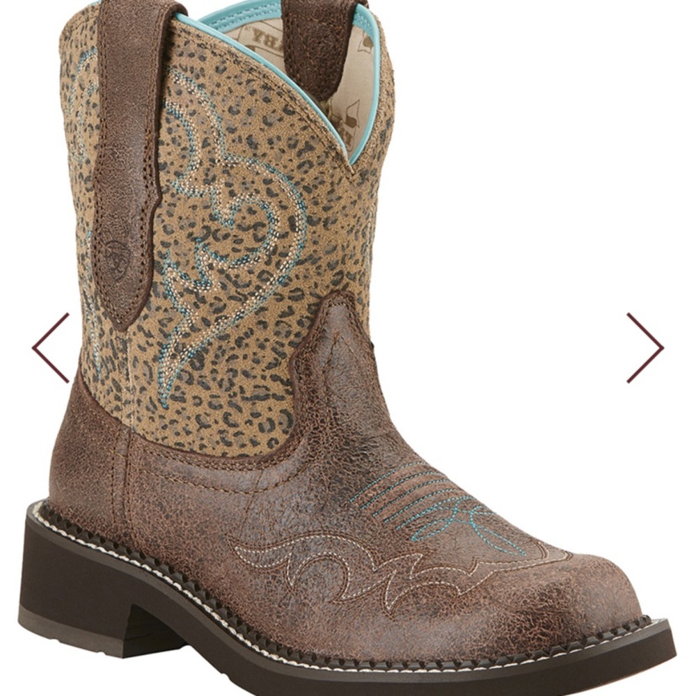 Ariat women’s cowboy boot teal and cheetah…